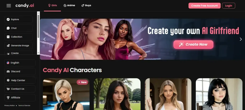 Candy AI Homepage