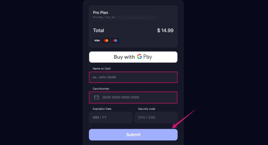 GoLove AI Checkout Page