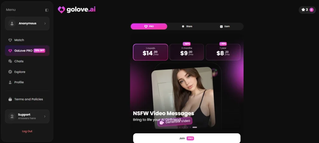 Join GoLove AI Pro Plan