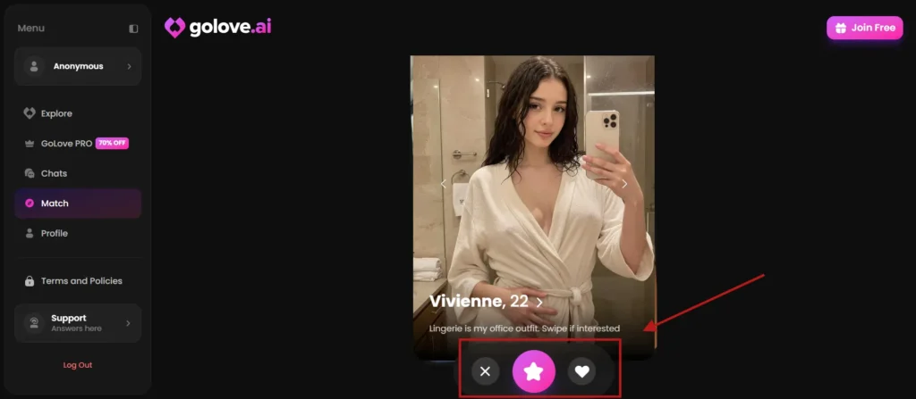 Get right match on GoLove AI