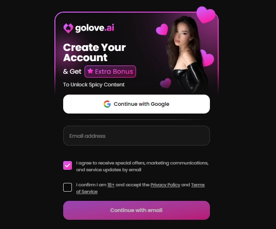 GoLove AI Login Page
